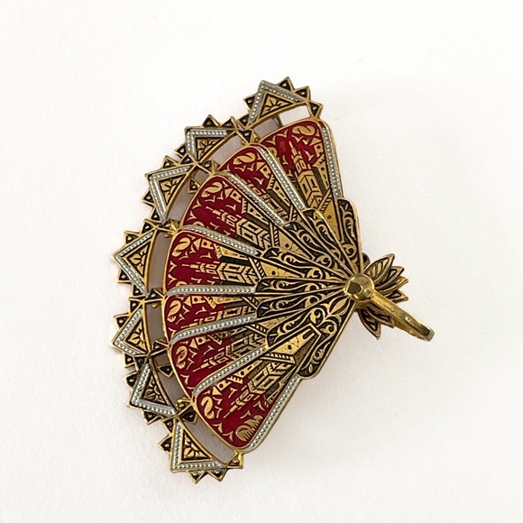 VTG Ornamental Fan Brooch - Picture 3 of 5